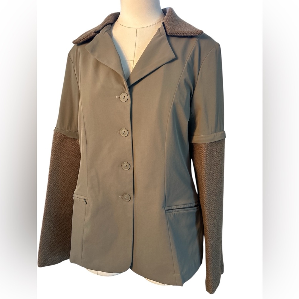 Nicole Frank button down convertible blazer